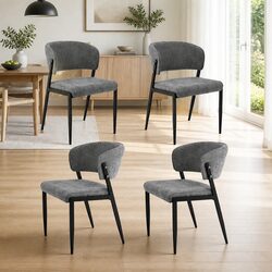 Upholstered Dining Chairs Set of 4 in Grey for Modern Homes