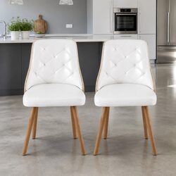 Enhance Your Dining Room with Set of 2 White Dining Chairs