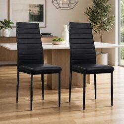 Upgrade Your Dining Space with 4 Black Tufted Chairs