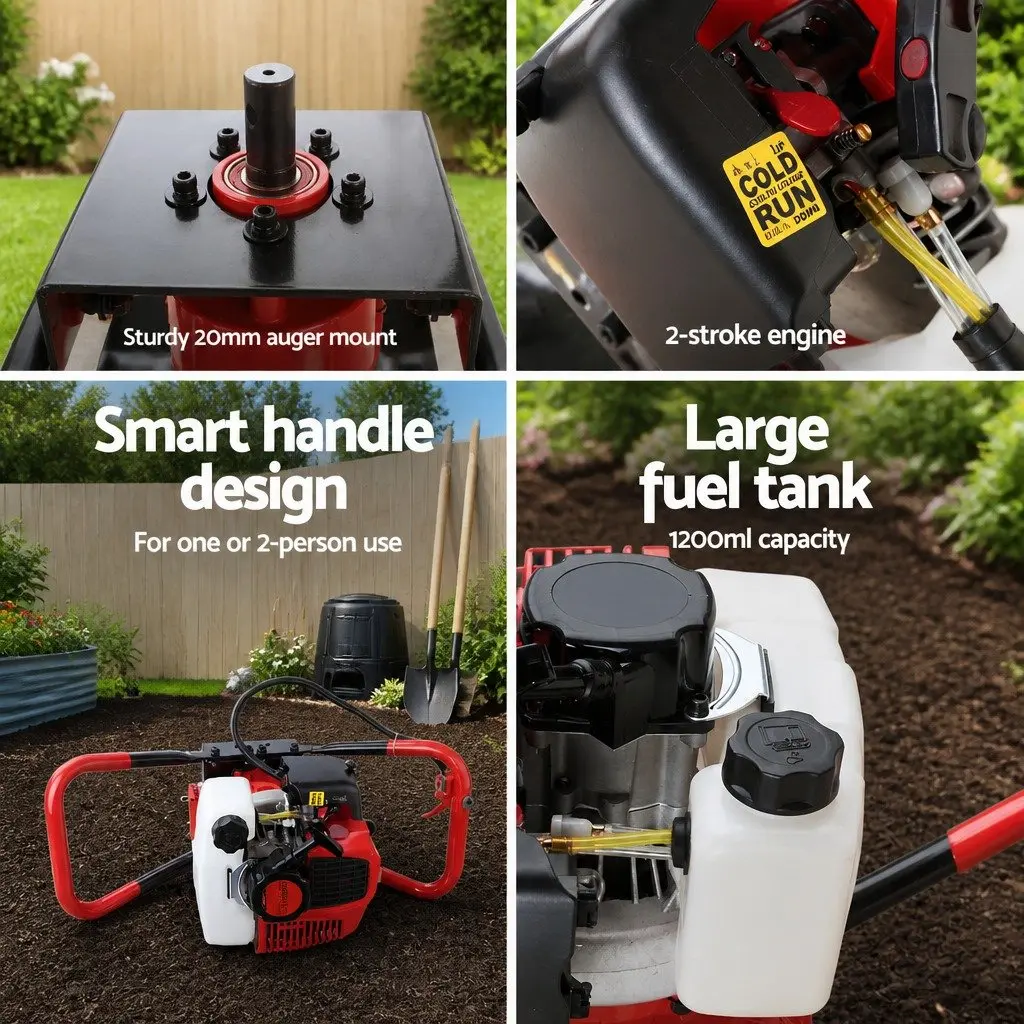 Post Hole Digger Motor Only 65cc Petrol Engine 2-Stroke Auger Borer Power Tool