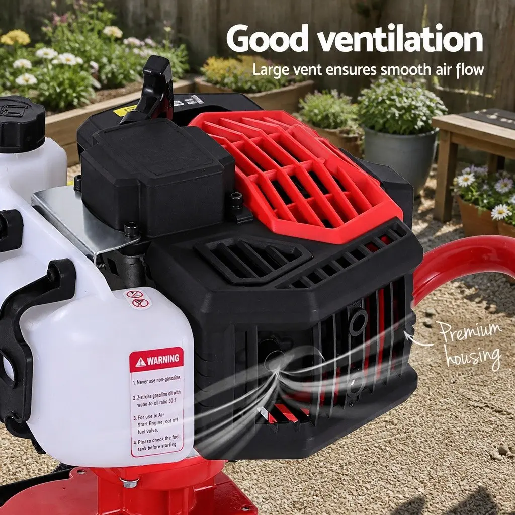 Post Hole Digger 200mm 65cc Heavy-duty Petrol Auger with Anti-vibration Handle and Recoil Start