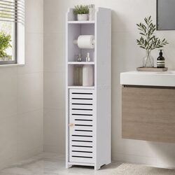 Space-Saving Bathroom Cabinet with Roll Holder 76cm