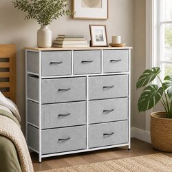 Elevate Your Space with a 9 Drawer Chest in Light Grey