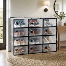 Transform Your Space with a Set of 12 Stackable Shoe Organizers