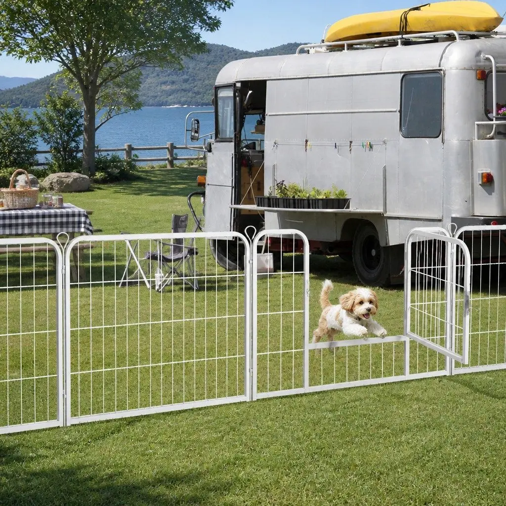 8 Panel Pet Playpen Foldable Portable Exercise Pen for Dogs Puppies Cats and Small Pets