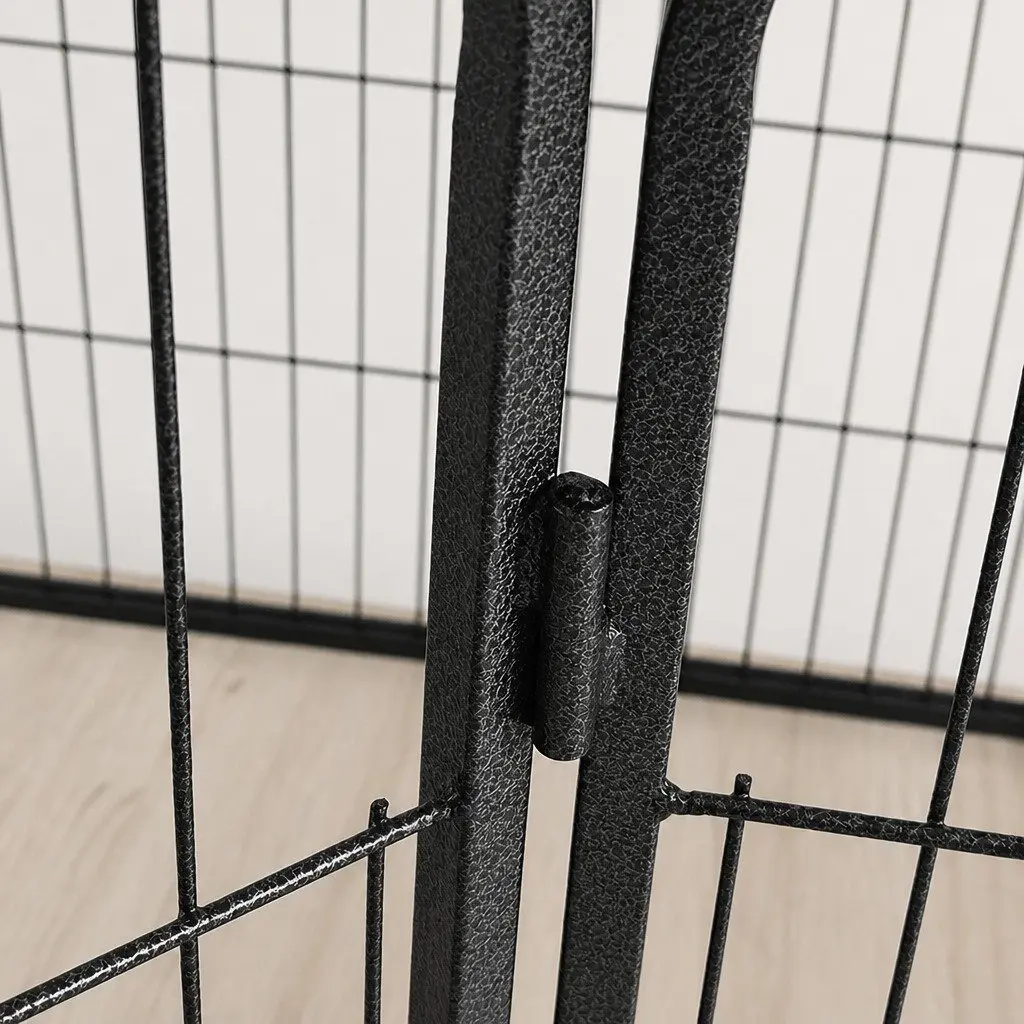 8 Panel Pet Dog Playpen Foldable Portable Black