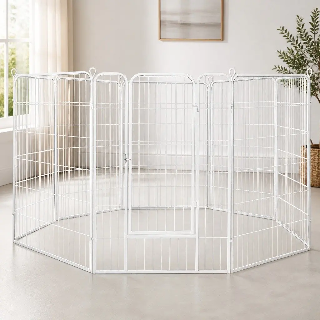 Pet Playpen 8 Panel Portable Foldable Exercise Enclosure for Dogs Cats Small Pets
