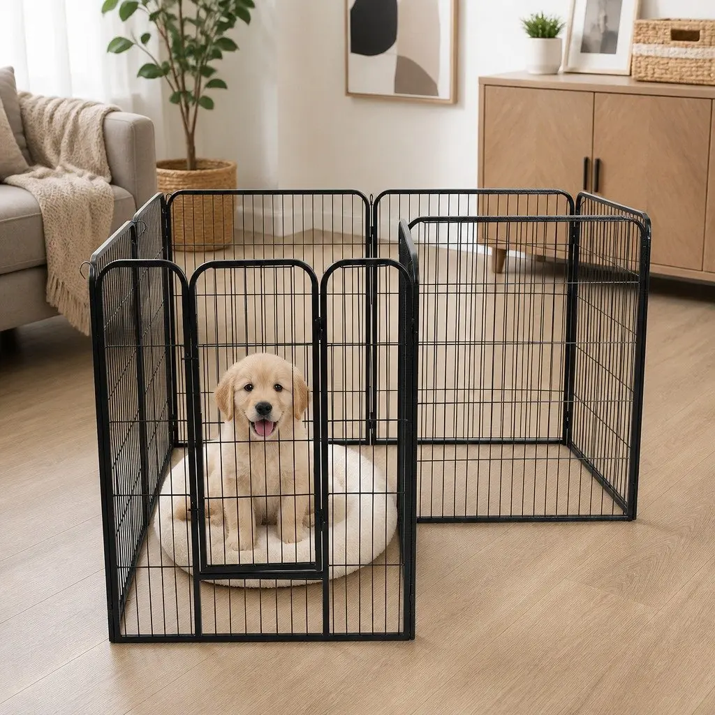 8 Panel Pet Playpen Portable Foldable Gate for Dogs Puppies Rabbits Indoor Outdoor Use