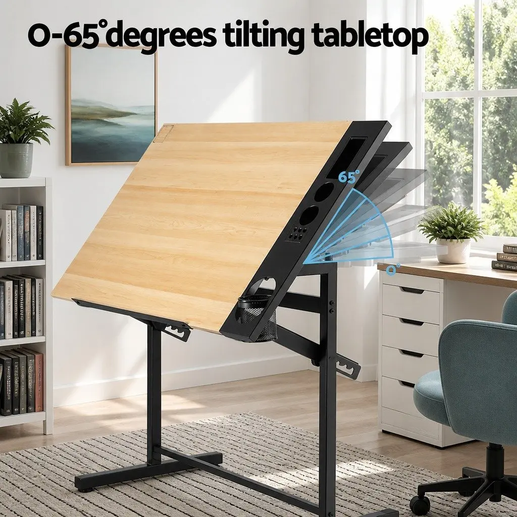 Drafting Table Adjustable Desktop Art Craft Workstation with Removable Tray