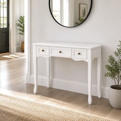 Enhance Your Space with a White Console Table and 3 Drawers