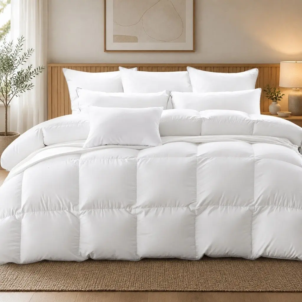 Goose Down Quilt King Single 500GSM Lightweight Breathable All Season Cotton Cover