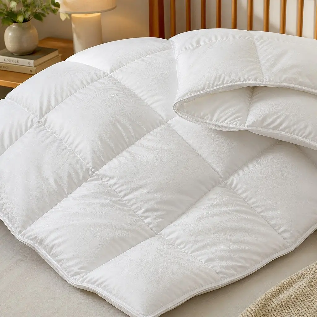 Goose Down Quilt 500GSM Lightweight Breathable Cotton Cover All Season Single Size 140cm x 210cm White