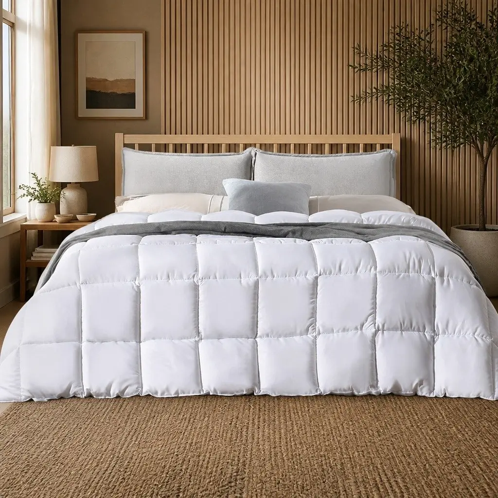 Bamboo Quilt 400GSM All Season King Size Bedding Winter Warm Baffle Box Design