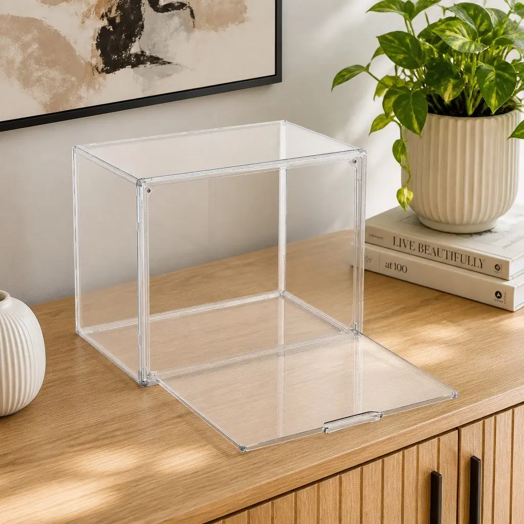 Acrylic Display Case 36cm x 22cm x 27cm Dustproof Protection Box for Collectibles Figures