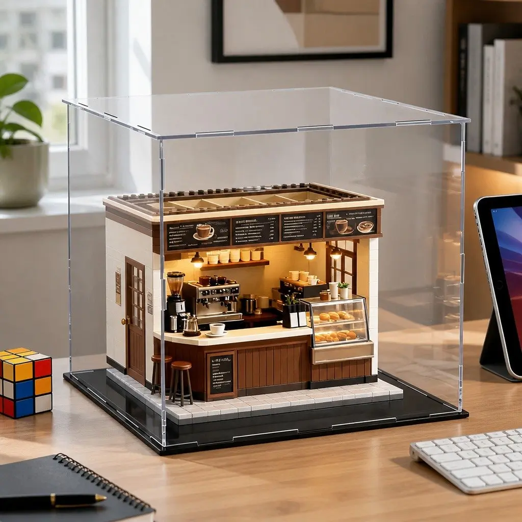 Acrylic Display Case 30x30x30cm Dustproof Protection Box for Collectibles Toys