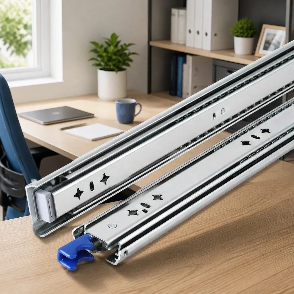 Heavy Duty Drawer Slides 750-1500mm Full Extension Locking 115kg Capacity Silver