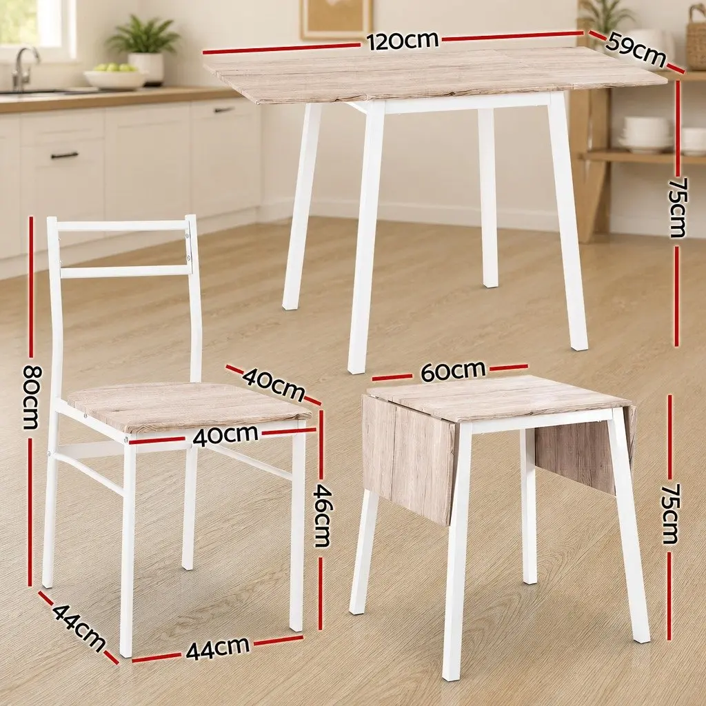 Dining Table and Chairs Set 5 Piece Foldable Kitchen Furniture Space-Saving Compact