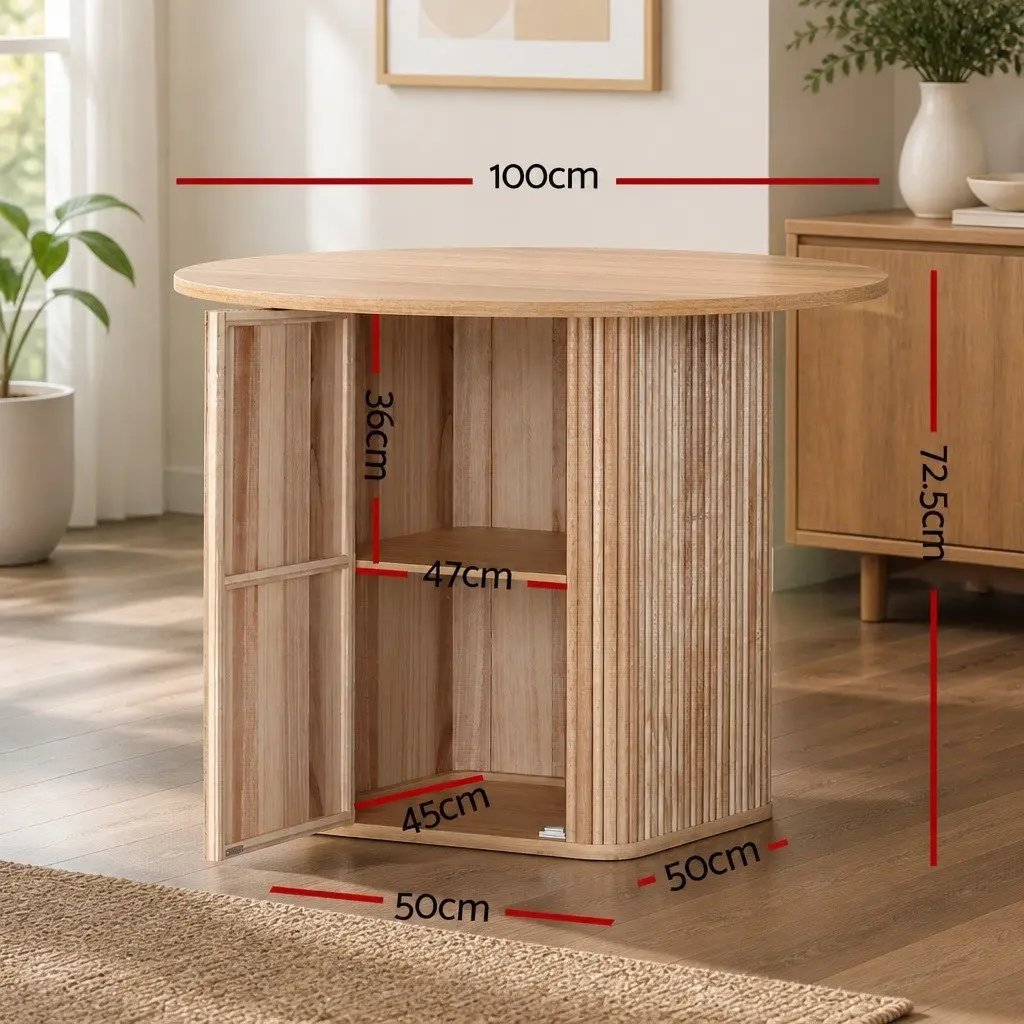 4-Seater Dining Set 100cm Square Table and Chairs Pine Wood with Under-Table Storage