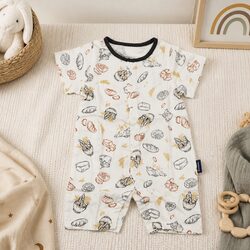 Baby Romperpicnic Short Sleeve Snap Button Outfit Soft Stretch Everyday Wear