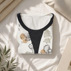 Cozy Matching Loungewear Set with Gramophone Design