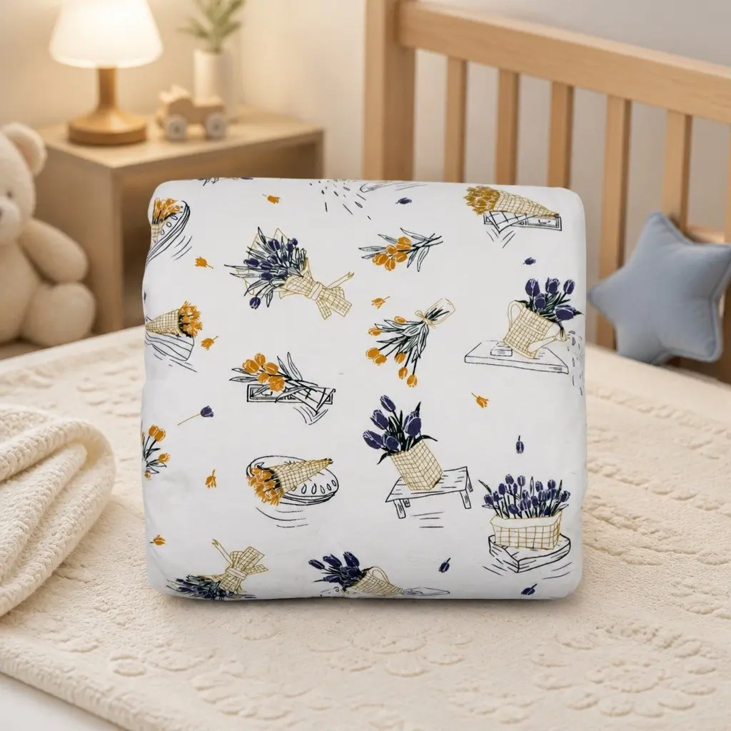 Cotton Knit Baby Blanket 2.5 Tog Winter Warm Soft Blossom