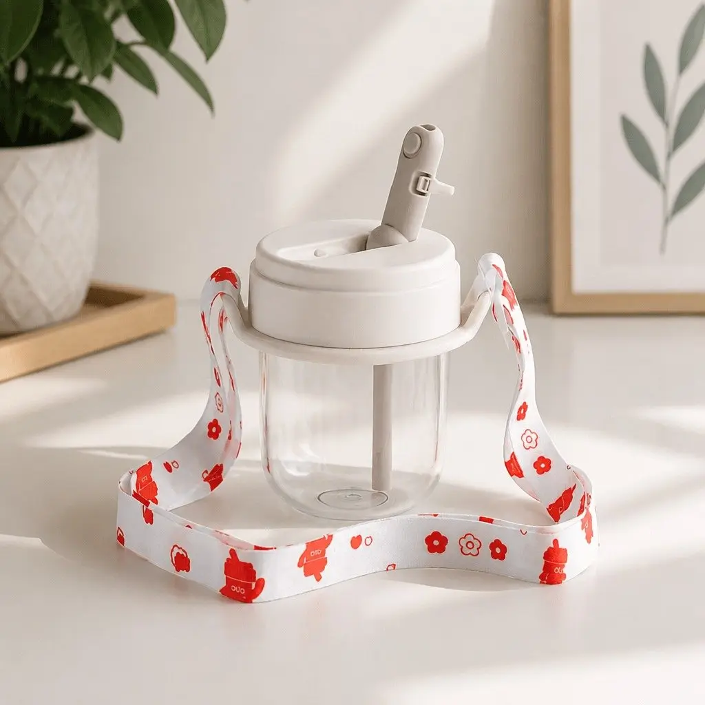Coffee Cup Strap Carrier Yellow Hands Free Beverage Holder