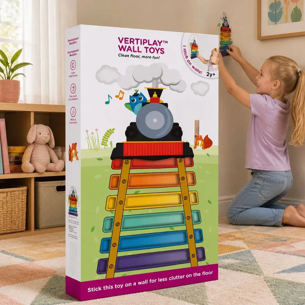 Wall-Mounted Musical Toy Rail Track Xylophone for Toddlers Educational