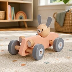 Charming Bunny Racing Car Toy to Brighten Play Areas