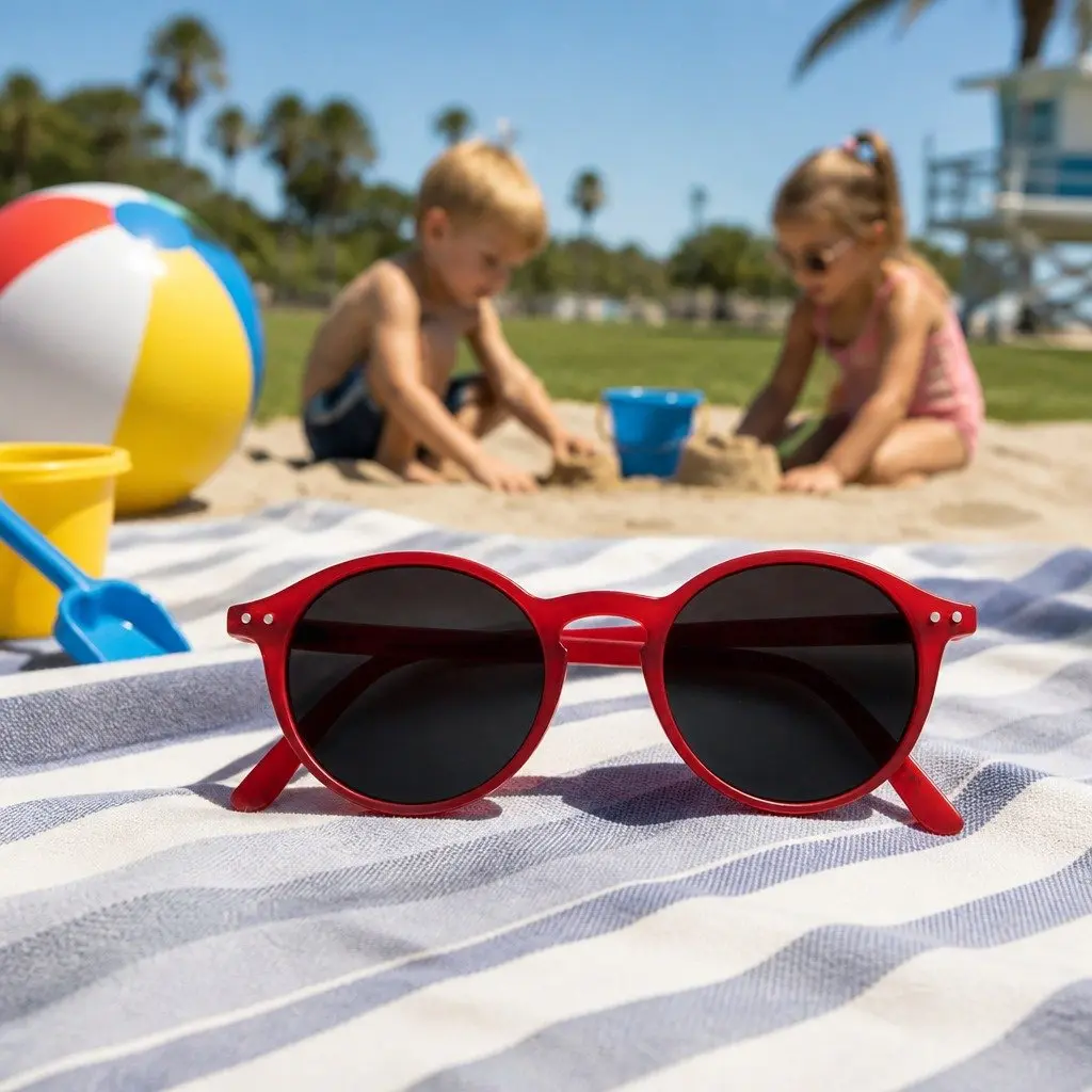 Kids Sunglasses 5-10 Years Unisex Rounded Frame UV Protection Lightweight