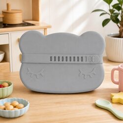 Blue Dusk Bear Snackie Toddler Feeding Bowl Plate