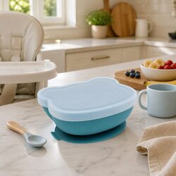 Suction Toddler Feeding Bowl in Blue Dusk