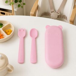 Self-Feeding Utensils: Feedie Fork & Spoon with Travel Case