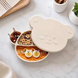 Stylish Silicone Suction Plate with Lid for Modern Homes