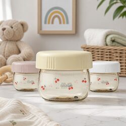 Baby Food Storage Jars Set 150ml Microwave Dishwasher Safe Reusable Container