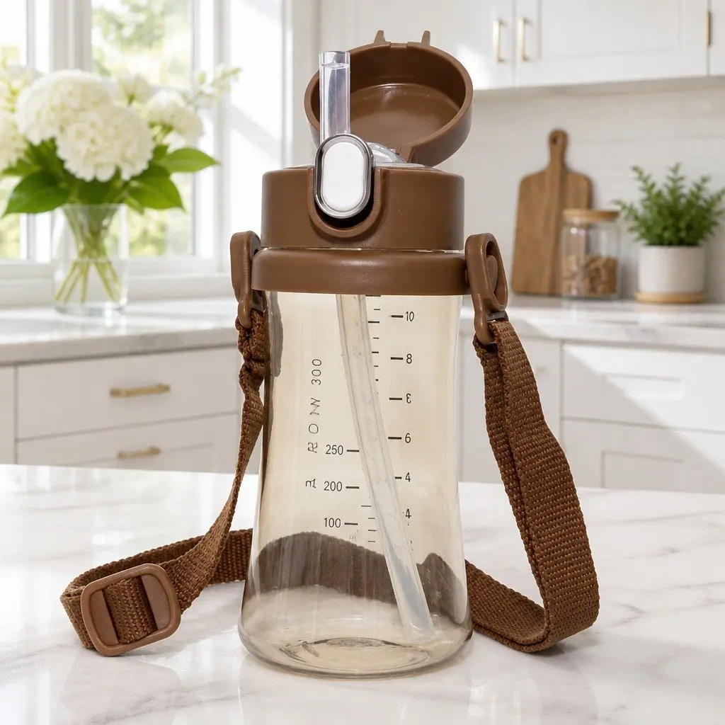 Kids Adjustable Shoulder Sling for Straw Cup Carrier Red