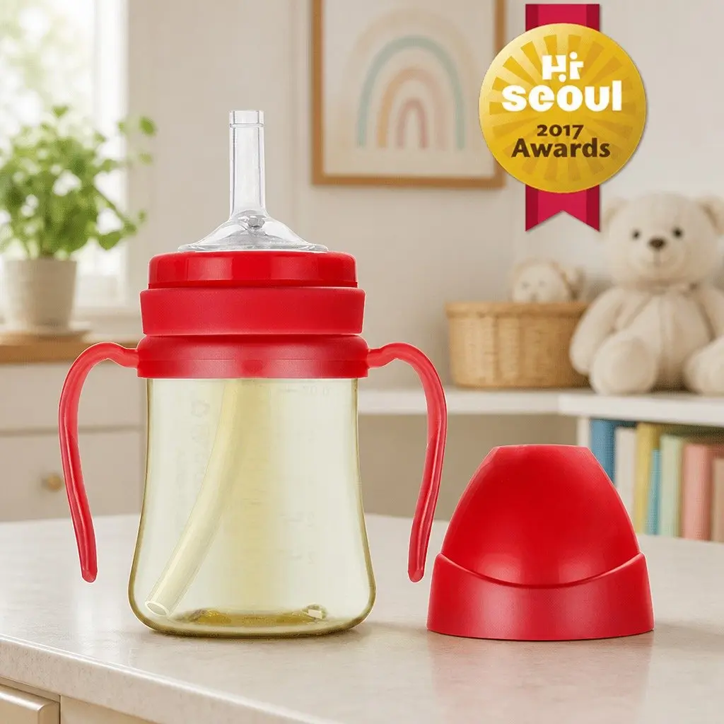Straw Cup 200ml Baby Sippy Cup with Handle Ergonomic Design Infant Feeding