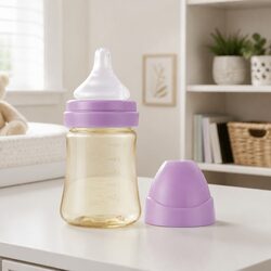 Stylish Red 200ml Baby Feeding Bottle with Stage 0 Nipple