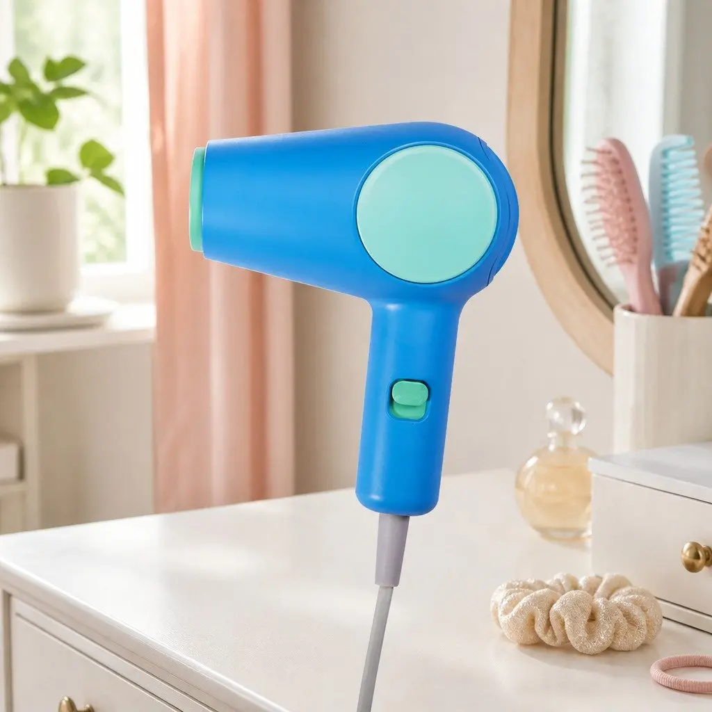 Kids Hair Dryer Lightweight Compact Safe Styling Tool with Multiple Temperature Speed Settings