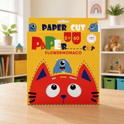 Paper Cutting and Origami Activity Set for Kids Flower Pattern Craft Kit DIY