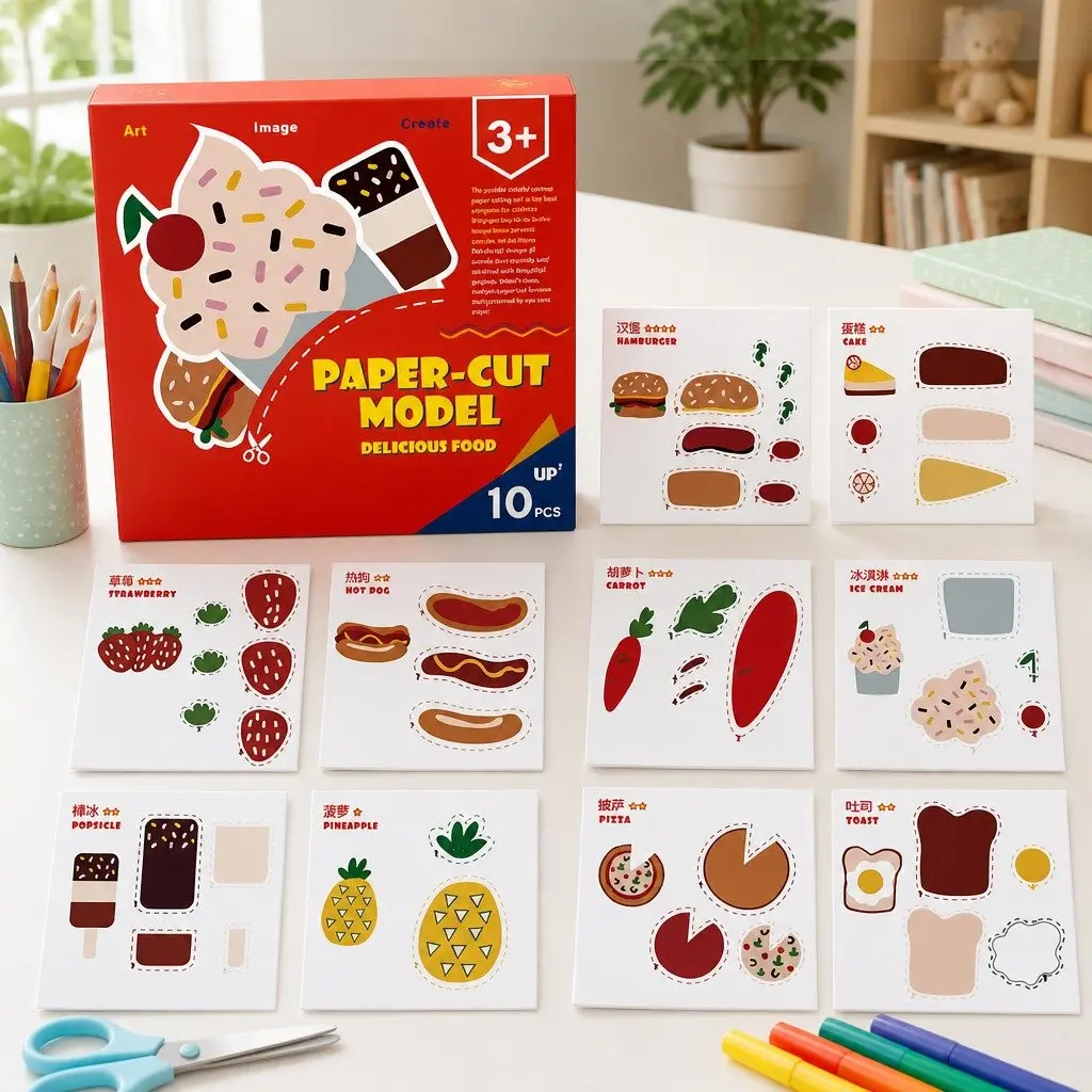 Kids Craft Paper Cut Set 3 Pieces Themed Creative Educational Activity