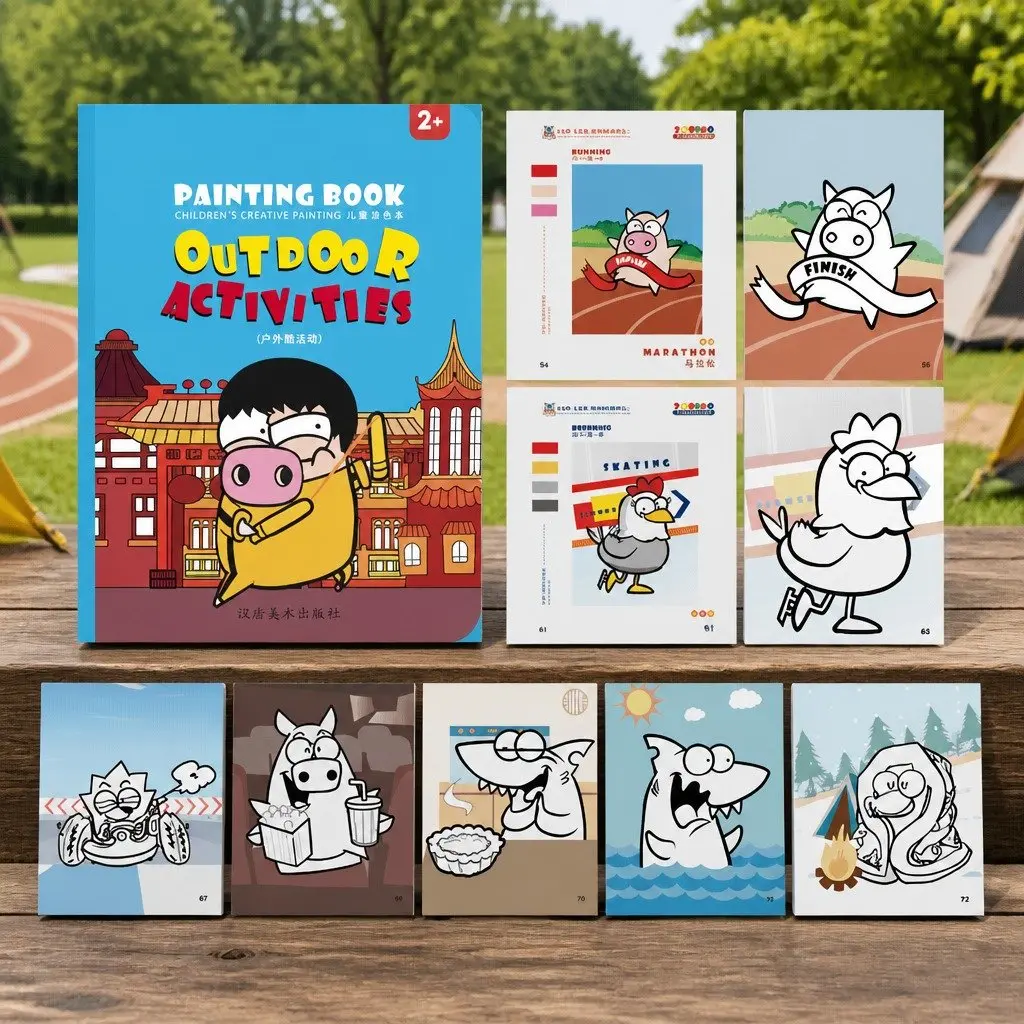 Children's Colouring Book Thick Pages Varied Designs for Creative Activity