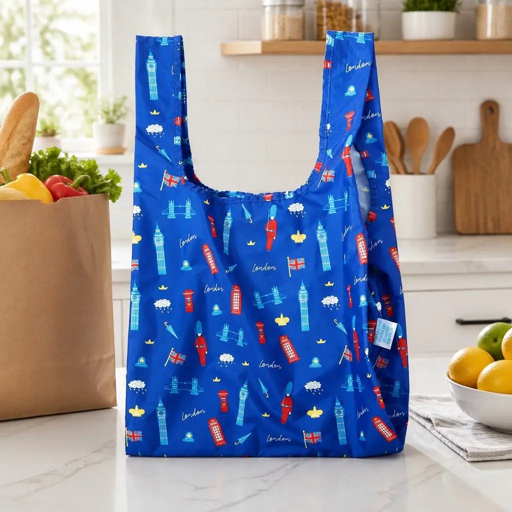 Reusable Shopping Bag Medium Foldable Lightweight Water-resistant Portable