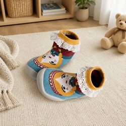 Kids Indoor-Outdoor Slipper Socks Marie Lace 18-19