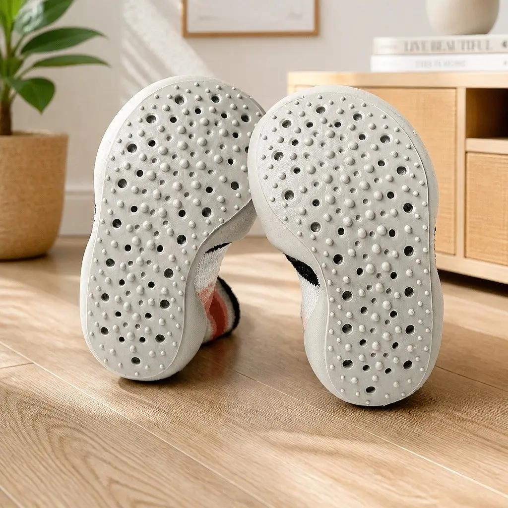 Kids Slipper Socks Size 26-27 Soft Comfort Breathable Non-Slip Machine Washable