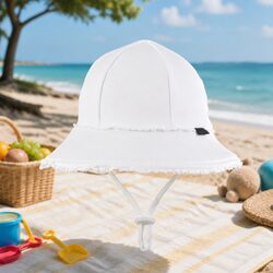 Kids Ruffle Bucket Hat UPF50+ for Sun Protection and Comfort