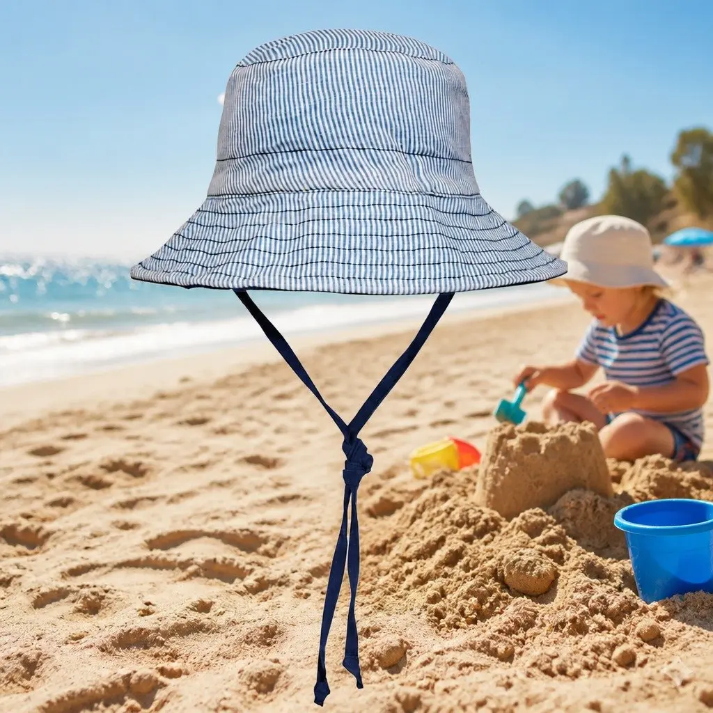 Kids Reversible Bucket Hat S Wide Brim Explorer Style UPF50+ Sun Protection