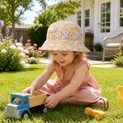 Versatile Kids Bucket Hat with Sun Protection and Reversible Design