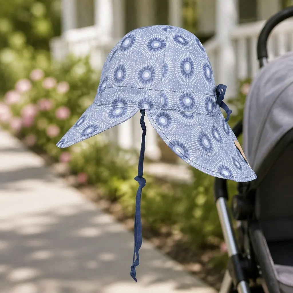 Reversible Baby Flap Sun Hat Newborn Lightweight UPF50+ Adjustable Ties