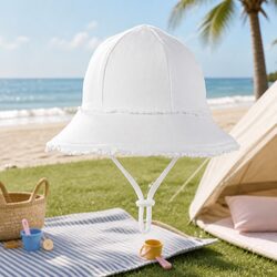 Toddler Bucket Hat for Sun Protection with Ruffle Trim