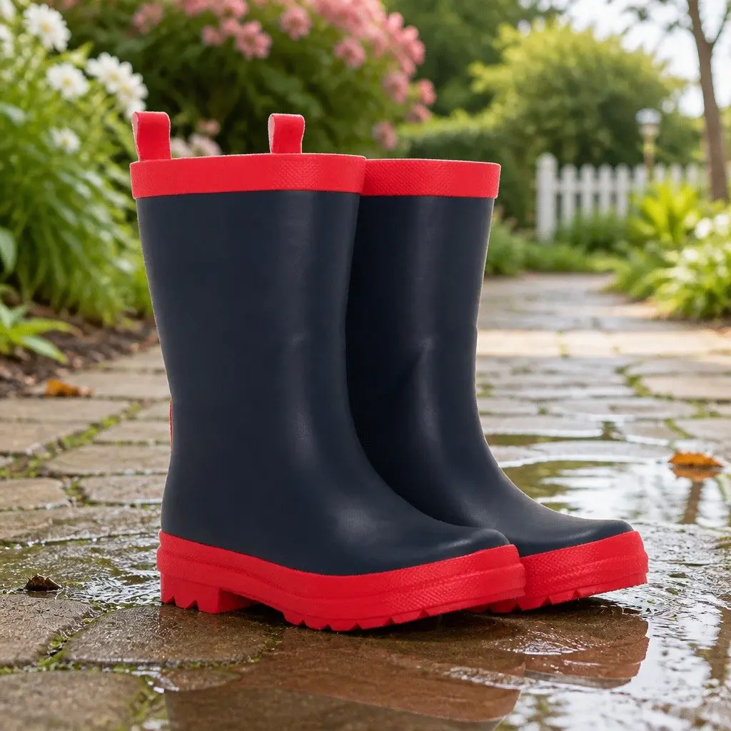 Kids Rain Boots Waterproof Slip-Resistant Rubber Matte Size 5